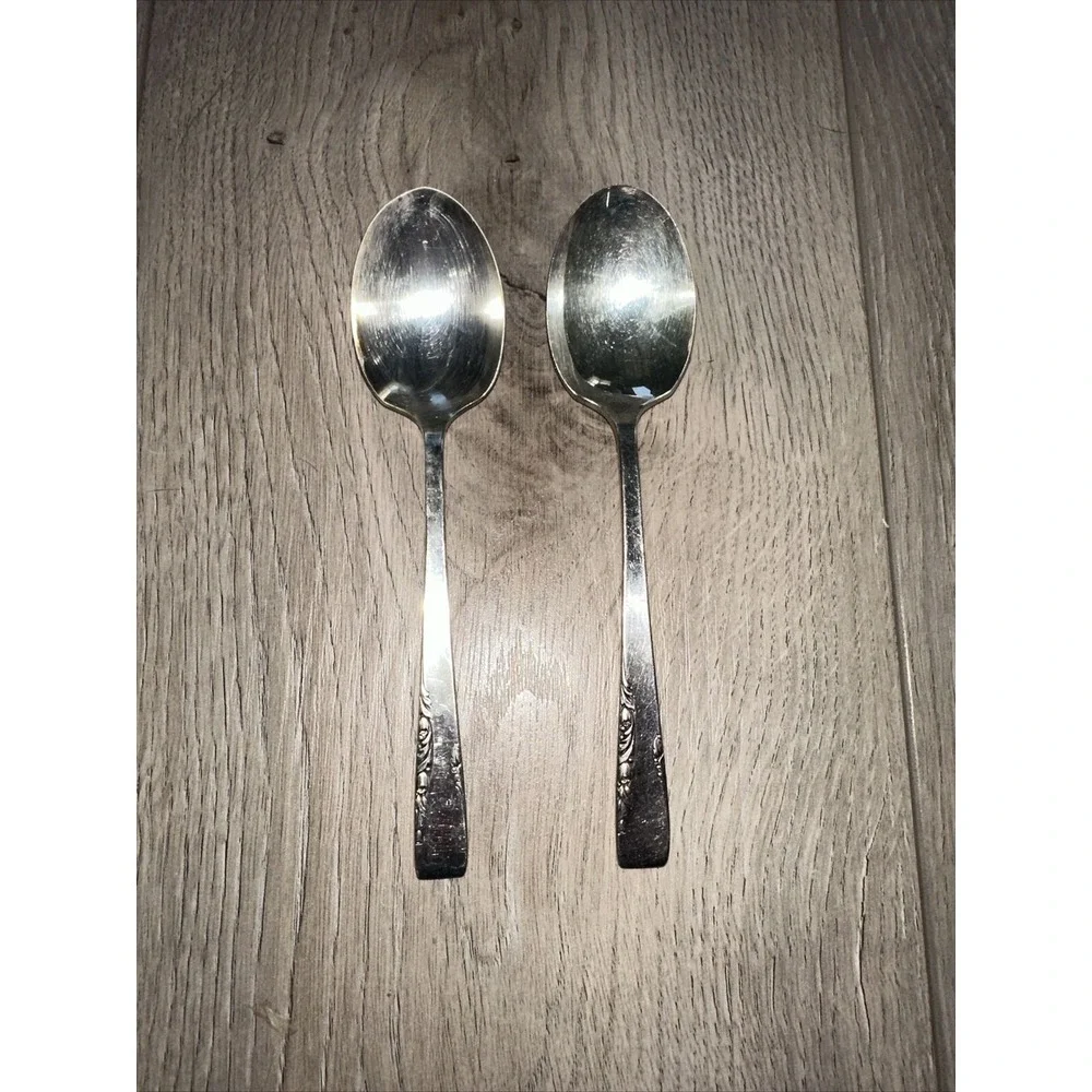 2‎ Pcs Vintage 1954 Oneida 1881 Rogers Proposal Silverplate Soup Spoons